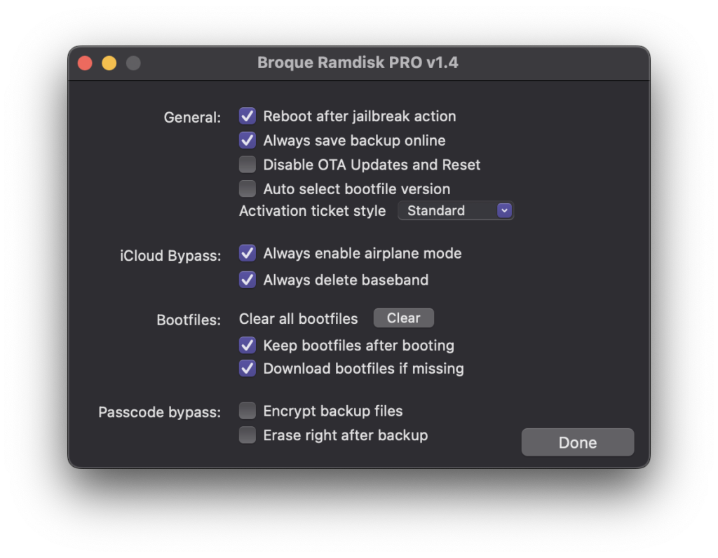 Broque Ramdisk Pro iCloud Bypass on macOS