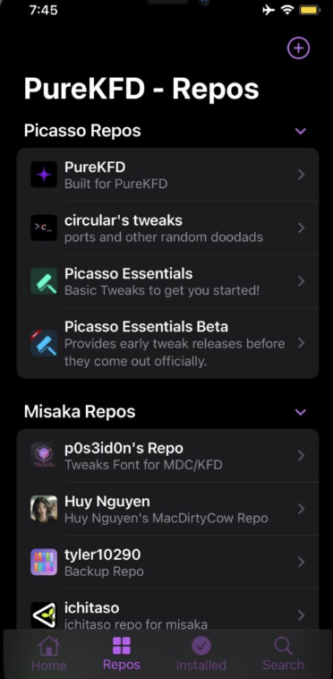 PurePKG supports all Sileo and Cydia repos for iOS.