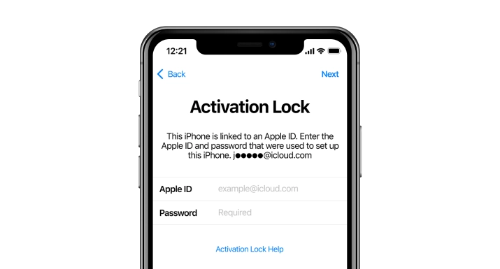 iCloud Activation Lock screen on iOS 17. Bypass iCloud Lock with FMI ON.