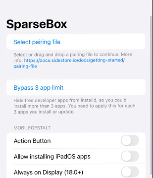 SparseBox can bypass 3 app limit on iOS